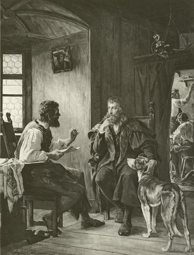Albert Durer visits Hans Sachs by English School