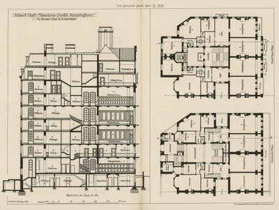 Albert Hall Mansions, South Kensington by English School