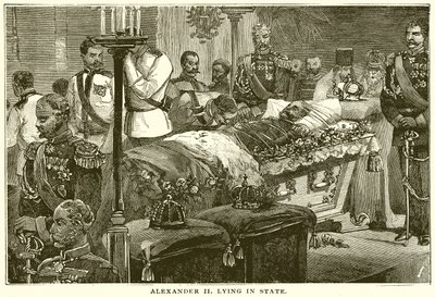 Alexander II lying in State by English School