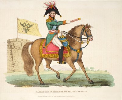 Alexander I, Emperor of All the Russias, Illustration from An Historical Account of the Battle of Waterloo by William Mudford, 1816 by English School