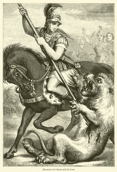Alexander the Great and the Lion by English School