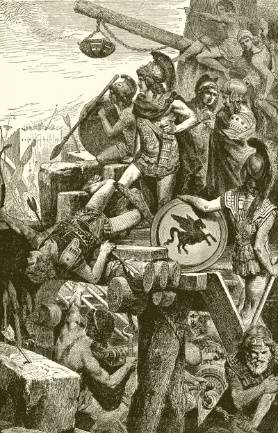 Alexander the Great at the Siege of Tyre by English School
