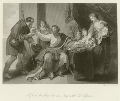 Alfred Dividing His Last Loaf with the Pilgrim by English School