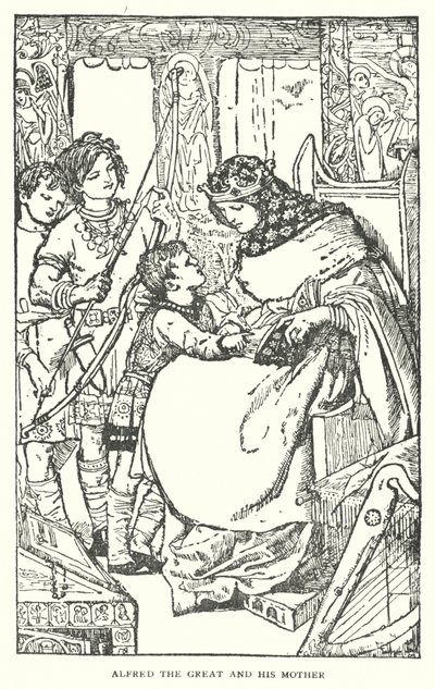 Alfred the Great and His Mother by English School