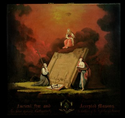Allegorical Group with Masonic Symbolism by English School