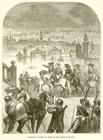 Amsterdam Flooded by Order of the Prince of Orange by English School
