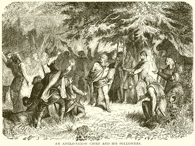 An Anglo-Saxon Chief and his Followers by English School