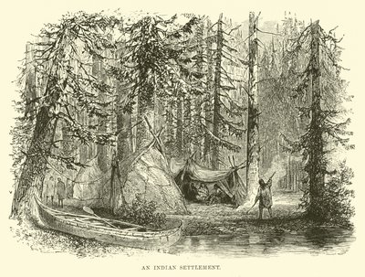 An Indian Settlement by English School