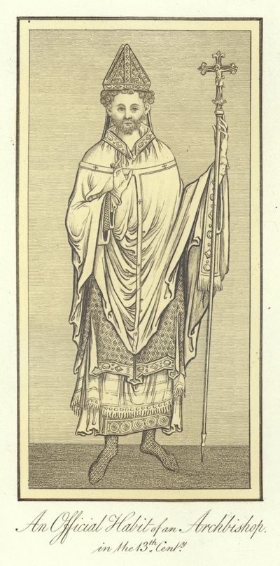 An Official Habit of an Archbishop in the 13th Century by English School