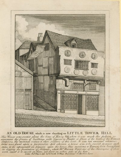 An Old House Which Is Now Standing on Little Tower Hill, London by English School