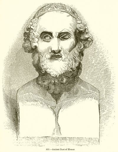 Ancient Bust of Homer by English School