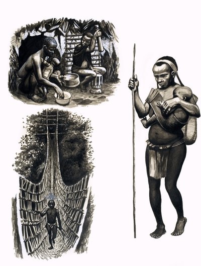 Ancient Peoples of the World: Tiny Trappers of the Jungle by English School