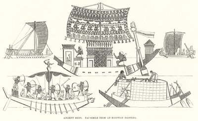 Ancient Ships, Fac-simile from an Egyptian Painting by English School