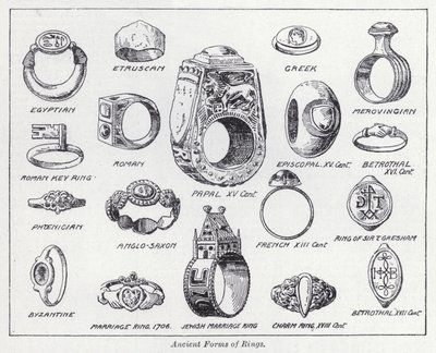Ancient forms of rings by English School