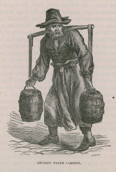 Ancient Water Carrier by English School