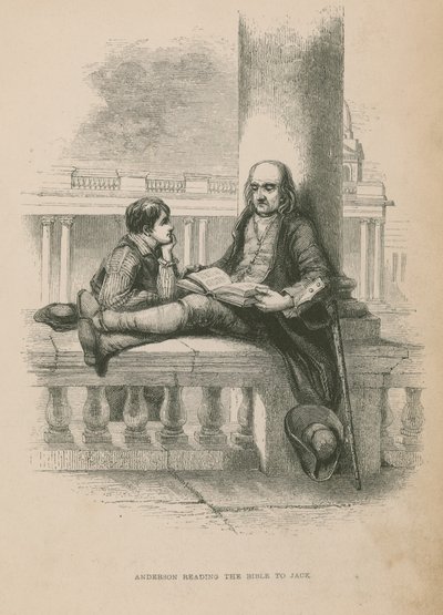 Anderson Reading the Bible to Jack; Illustration from Poor Jack by Frederick Marryat by English School