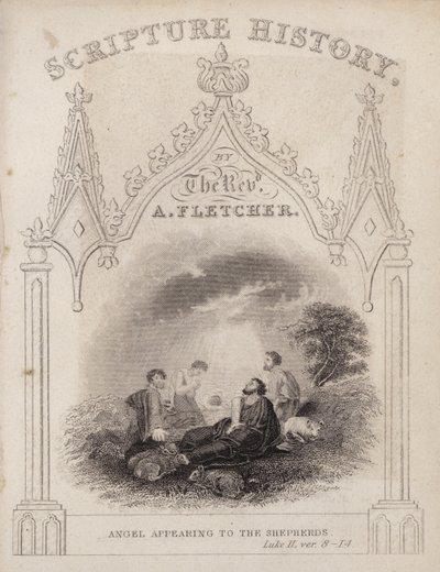 Angel Appearing to the Shepherds, Luke 2:8-14 by English School