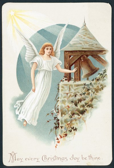Angel hovering next to church bell by English School