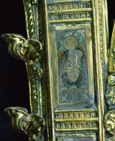 Angel playing a kettledrum, detail from the crozier of William of Wykeham by English School