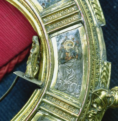 Angel playing the trump, detail from the crozier of William of Wykeham by English School