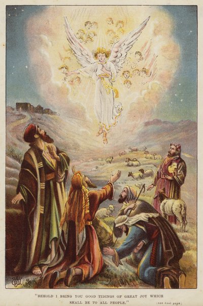 Angel Telling the Shepherds of the Birth of Jesus Christ by English School