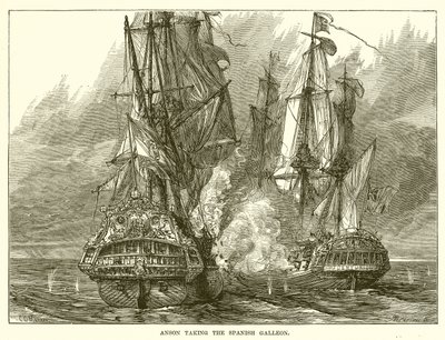 Anson Taking Spanish Galleon by English School