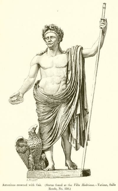 Antoninus Crowned with Oak (Statue found at the Villa Hadriana--Vatican, Salle Ronde, No. 550) by English School