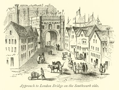 Approach to London Bridge on the Southwark side by English School