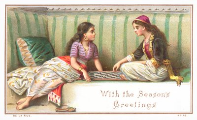 Arabic Ladies playing Board Game by English School