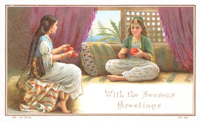 Arabic Ladies with Ball of Wool by English School