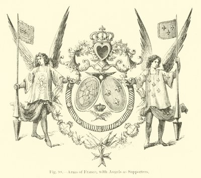 Arms of France, with Angels as Supporters by English School