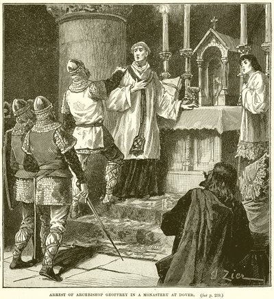 Arrest of Archbishop Geoffrey in a Monastery at Dover by English School