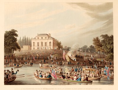 Arrival at Brandenburg House of the Watermen with an Address to the Queen on the 3rd October by English School