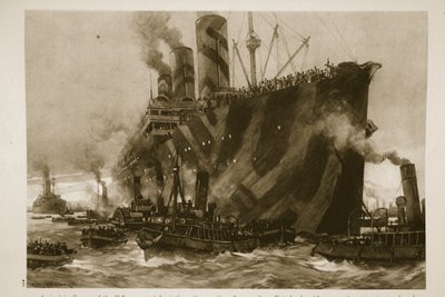 Arrival in France of the US Transport Leviathan, the One Time German Liner, Vaterland, with 12,000 American Troops Aboard by English School