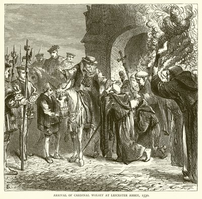 Arrival of Cardinal Wolsey at Leicester Abbey, 1530 by English School