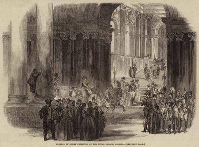 Arrival of Queen Christina at the Royal Palace, Madrid by English School
