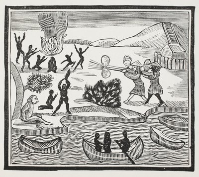 Arrival of Savages with Christian Prisoner by English School