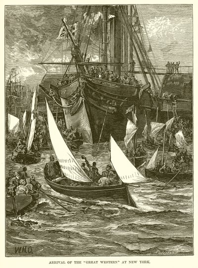 Arrival of the Great Western at New York by English School