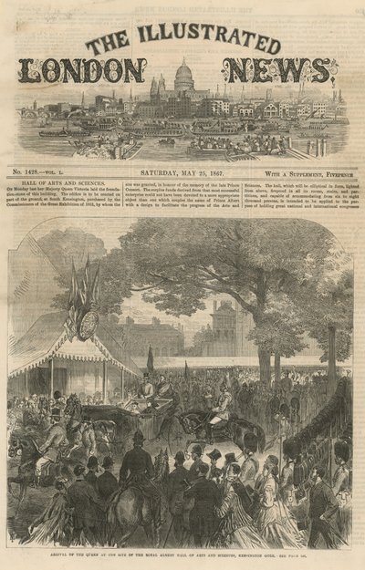 Arrival of the Queen at the Site of the Royal Albert Hall by English School