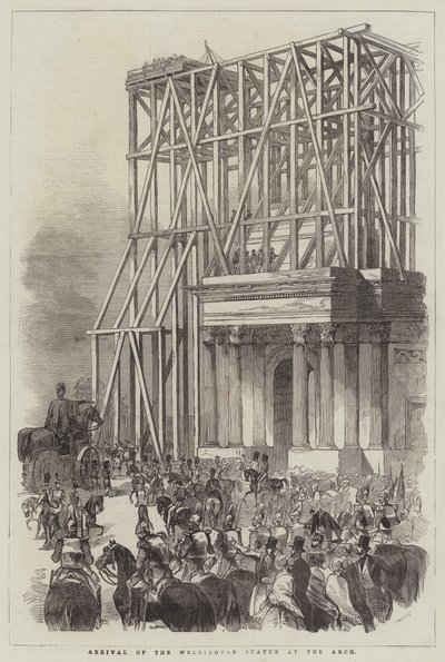 Arrival of the Wellington Statue at the Arch by English School