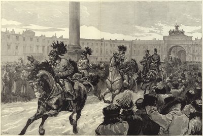 Arrival of the New Emperor and Empress of Russia at the Winter Palace by English School