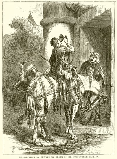 Assassination of Edward by Order of his Stepmother Elfrida by English School