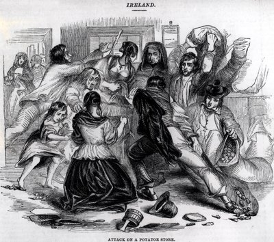 Attack on a Potato Store in Ireland by English School