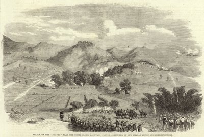 Attack on the Braves Near the White Cloud Mountain by English School