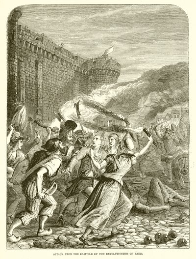 Attack Upon the Bastille by the Revolutionists of Paris by English School