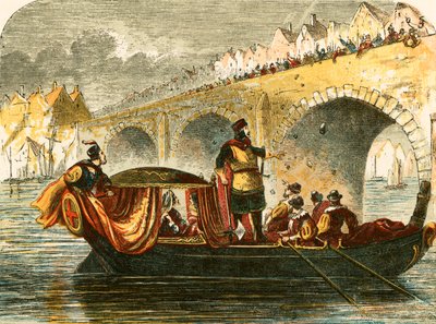 Attempt to Sink the Barge of Eleanor, Queen of Henry III, at London Bridge by English School