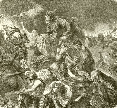 Attila at the Battle of Chalons by English School