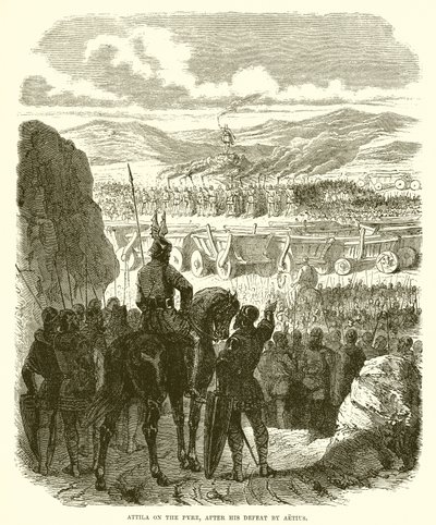 Attila on the Pyre, After His Defeat by Aetius by English School