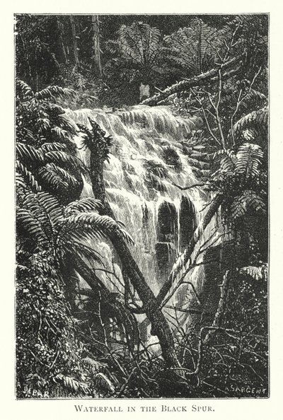 Australia: Waterfall in the Black Spur by English School