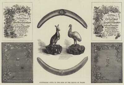 Australian Gifts to the Sons of the Prince of Wales (engraving) by English School